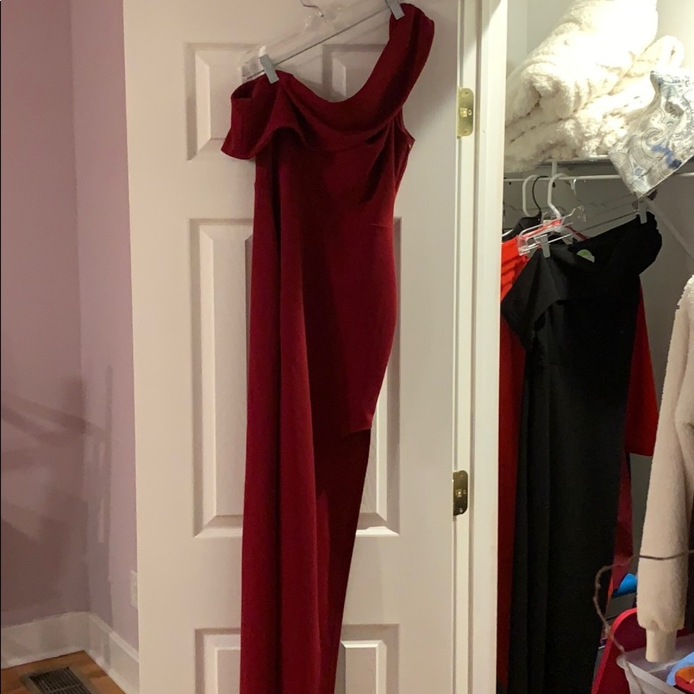 Long red dress